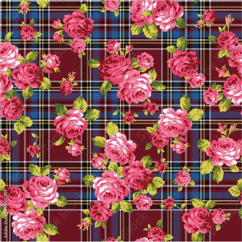 薔薇の花をシームレスに