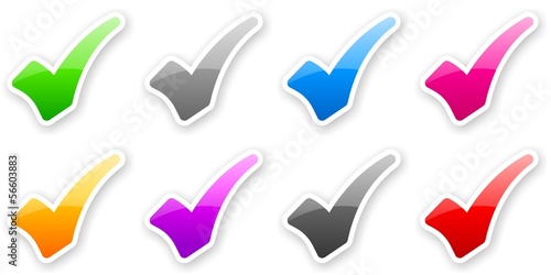 stickers of color glossy check marks photo