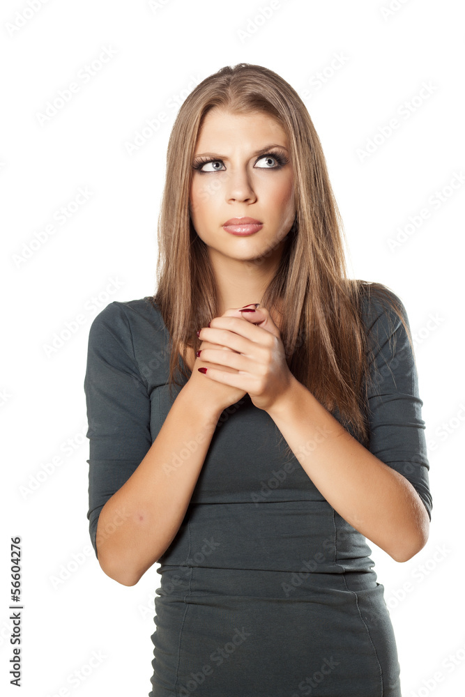 attractive girl angry and vicious looking aside attractive girl angry and vicious looking aside