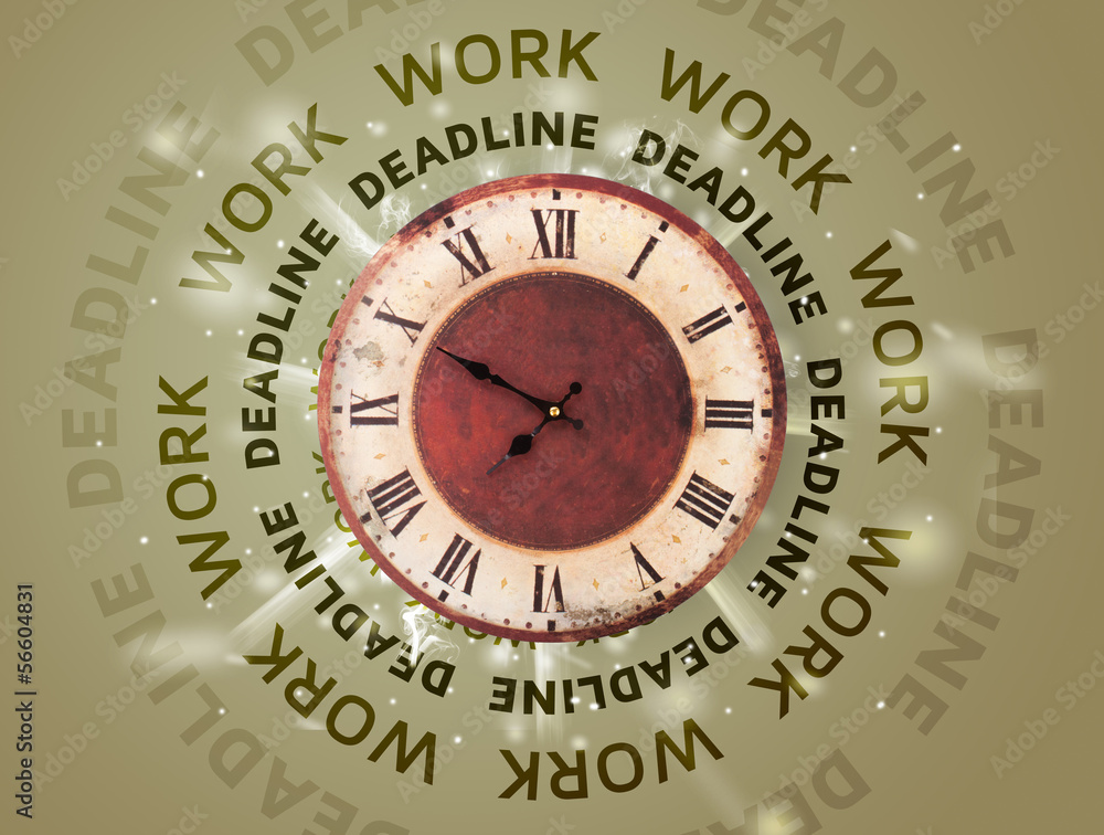Clocks with work and deadline round writing Clocks with work and deadline round writing