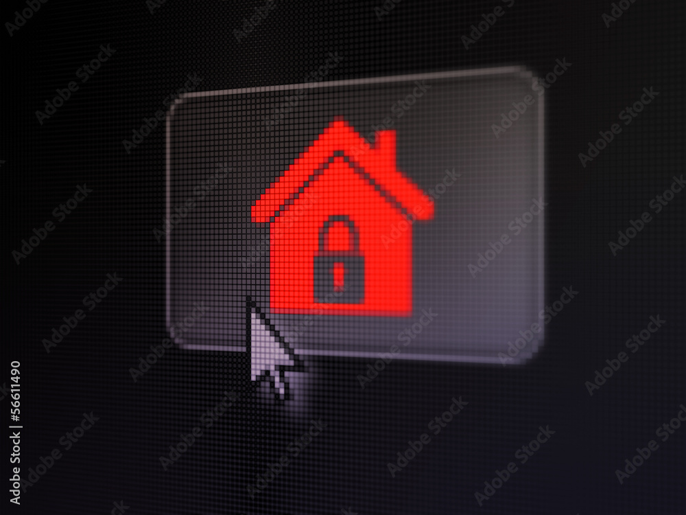 Security concept: Home on digital button background Security concept: Home on digital button background
