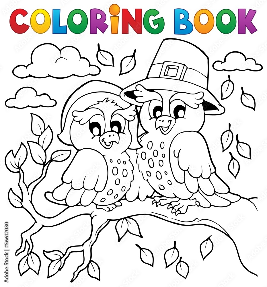 Fototapeta premium Coloring book Thanksgiving image 5