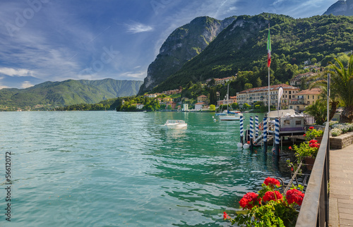 Harbor of Mennagio at Lake Como photo