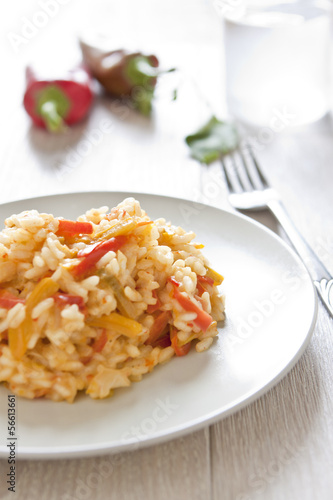 Risotto with peppers