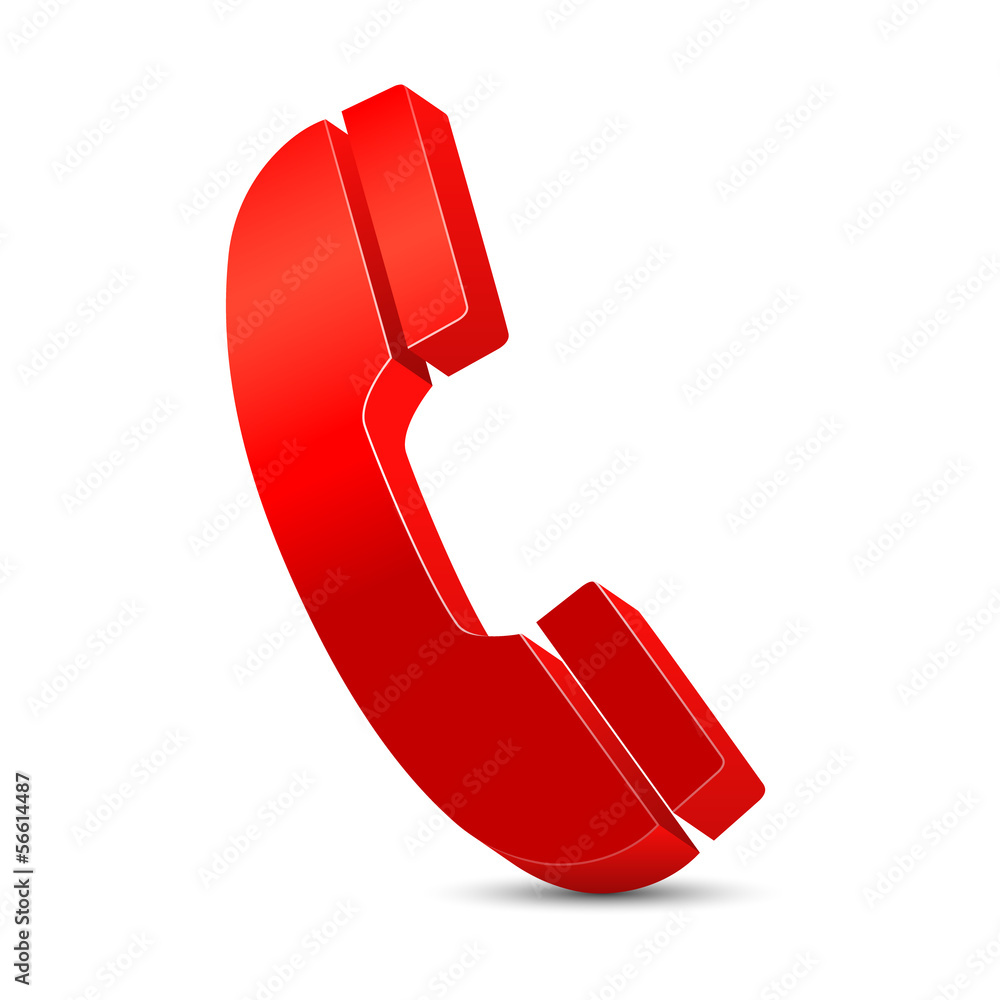 red phone icon 3d Stock Vector Stock