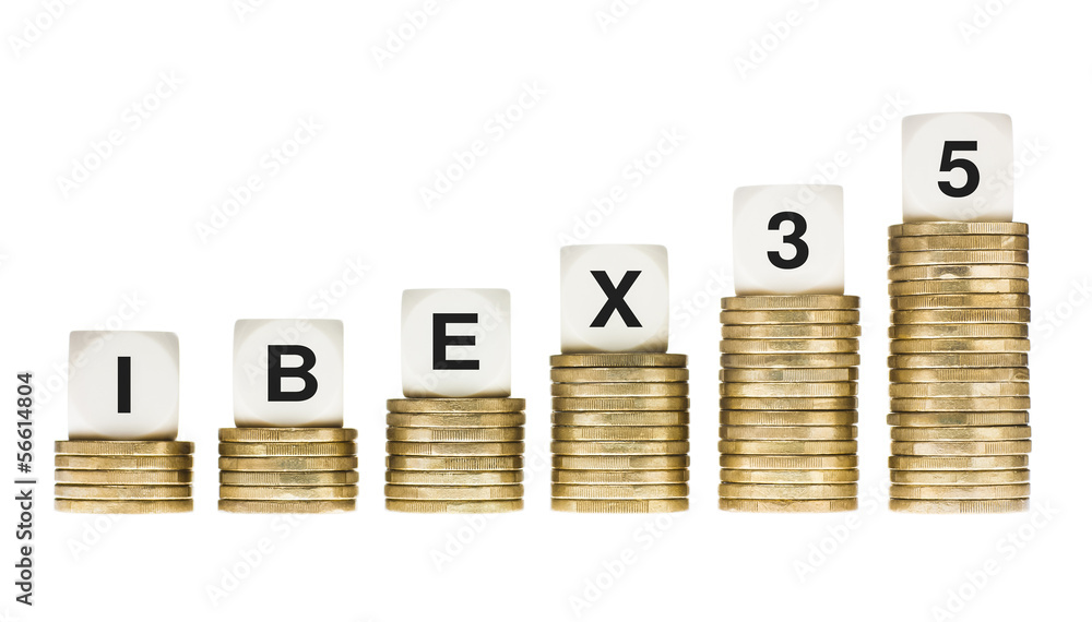 IBEX 35 Madrid Stock Exchange Share Index on Coin Stacks IBEX 35 Madrid Stock Exchange Share Index on Coin Stacks