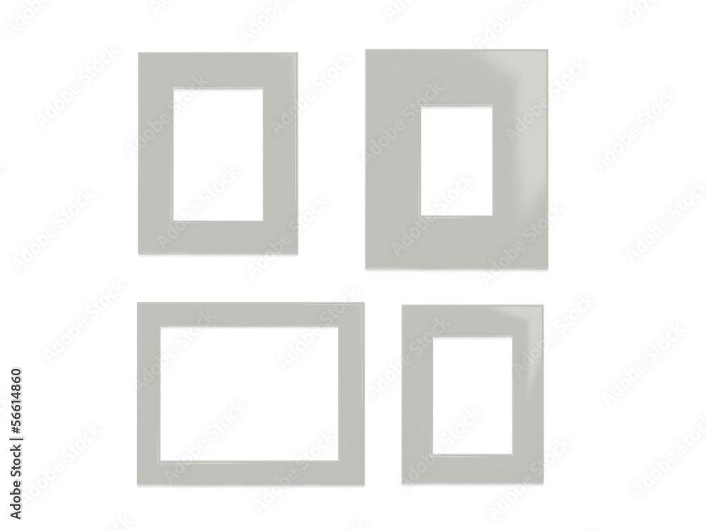 four photo frames on the white wall four photo frames on the white wall