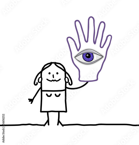 soothsayer with big eye in her hand