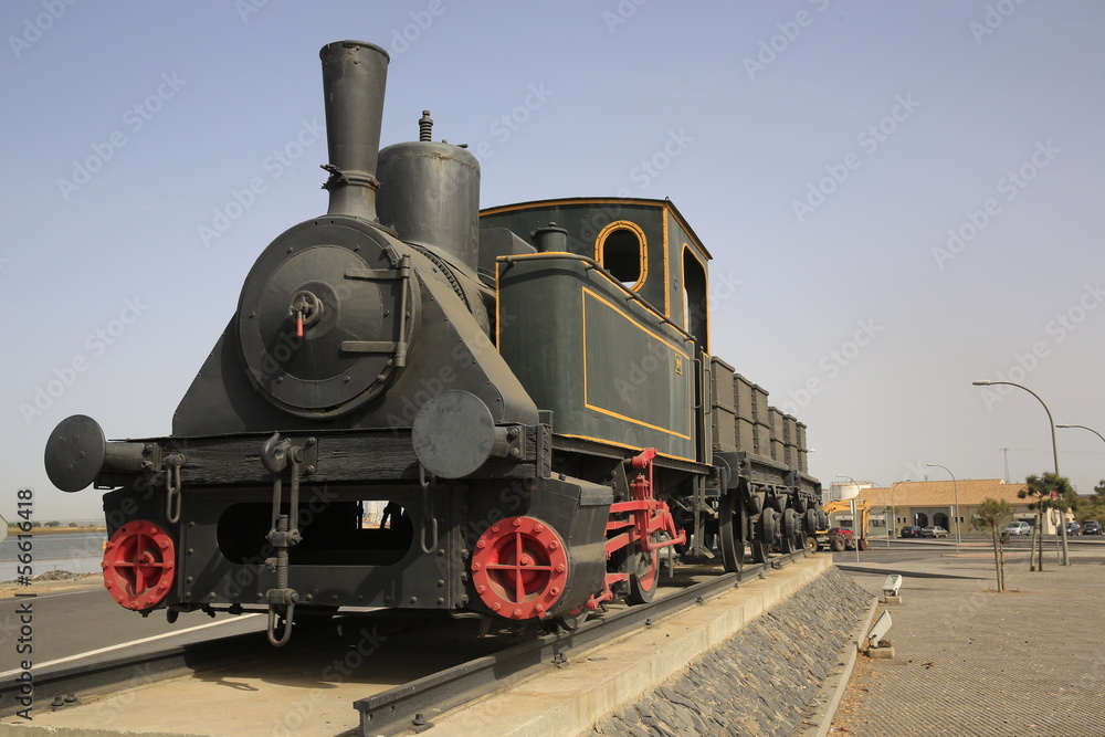 Naklejka premium Stara maszyna kolejowa w Huelvie