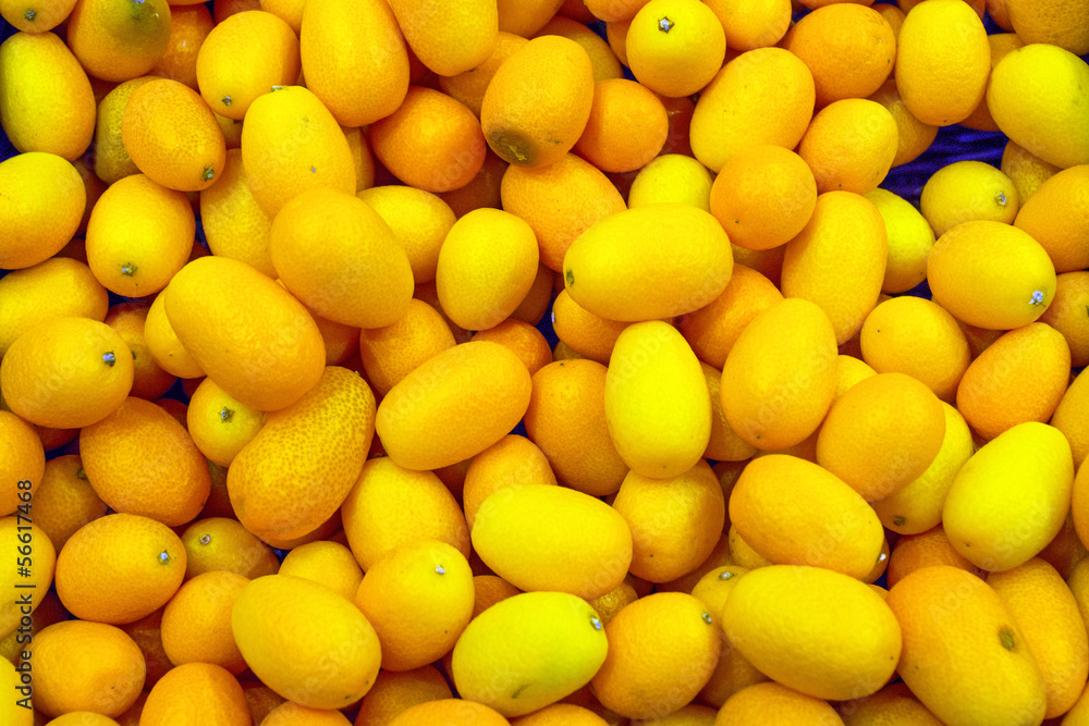 Fresh kumquats for sale at the market