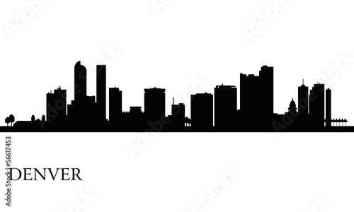 Denver city skyline silhouette background