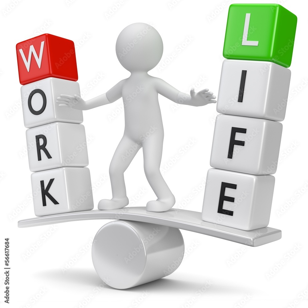 work life balance Männchen ilustração do Stock | Adobe Stock