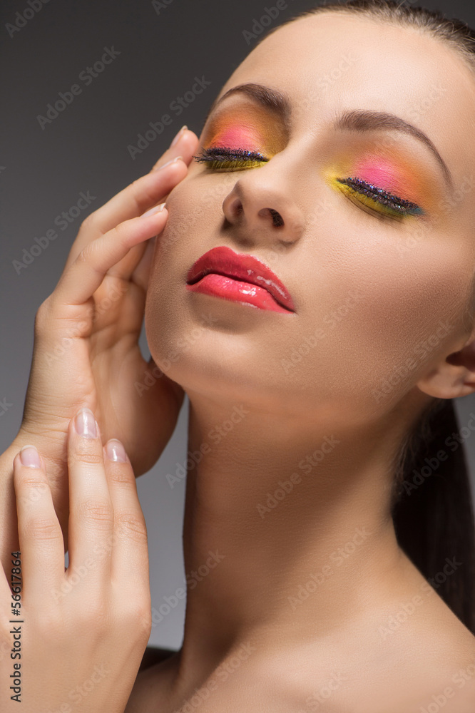 Fototapeta premium Beautiful make-up. Young women with beautiful make-up