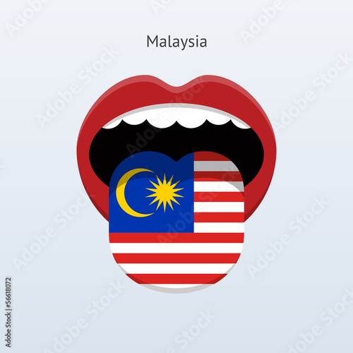 Malaysia language. Abstract human tongue.