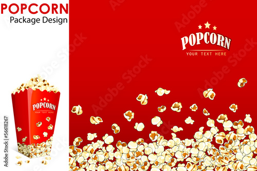 vector illustration of print layout for popcorn bucket