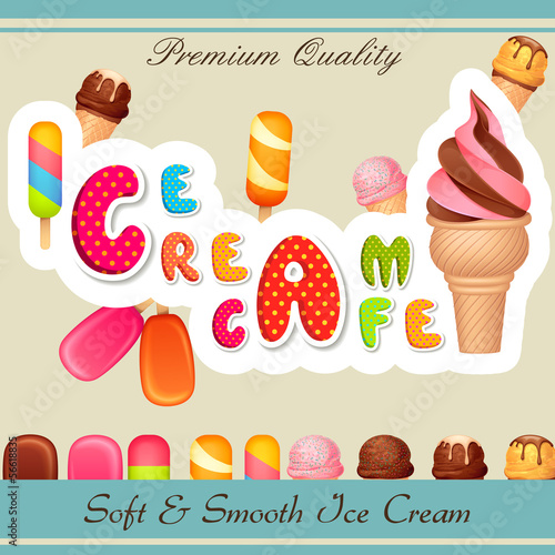 vector illustration of Ice cream Poster design