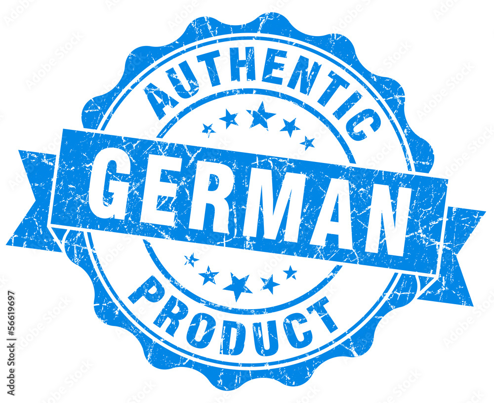 Fototapeta premium German product blue grunge vintage stamp