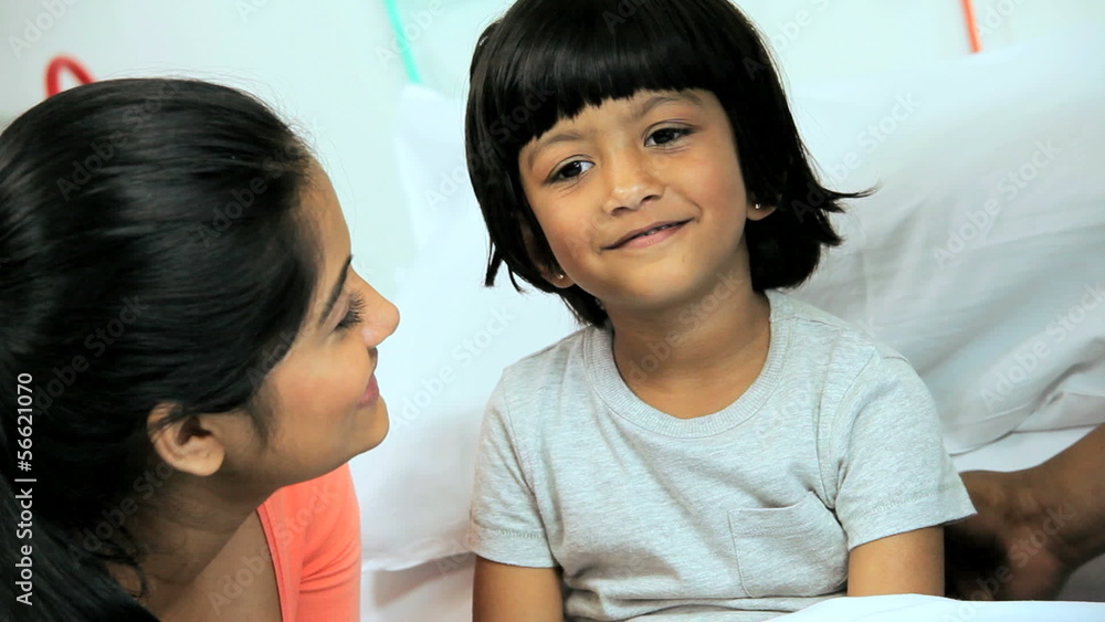 Asian Indian Mother Female Child Patient Talking Nursing Staff Asian Indian Mother Female Child Patient Talking Nursing Staff