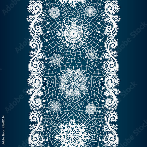 Winter abstract lace from snowflakes