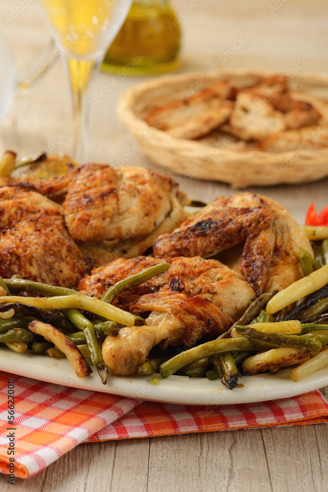 Pollo arrosto con verdure