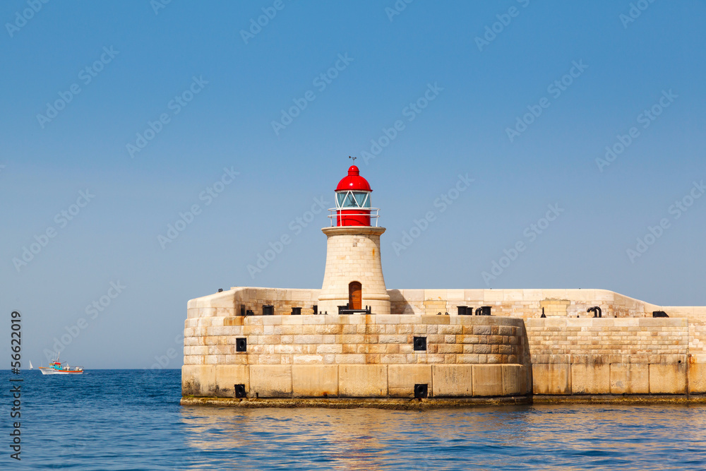 lighthouse in Grand Harbour