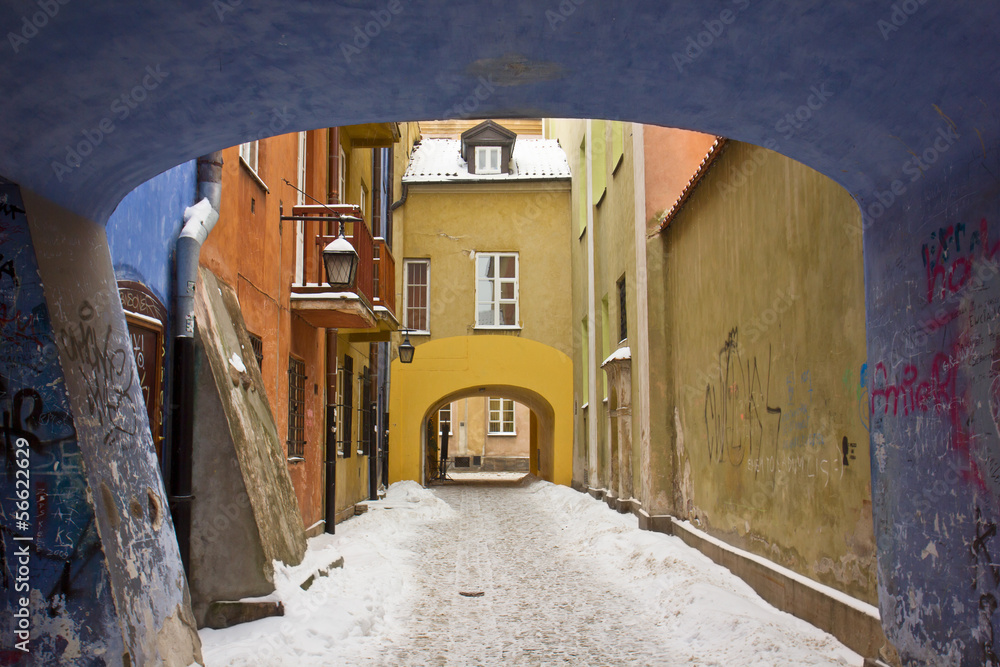 Fototapeta premium winter in Warsaw, Poland