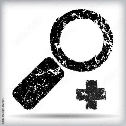 Grunge magnifier icon