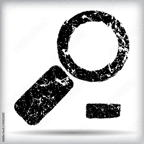 Grunge magnifier icon