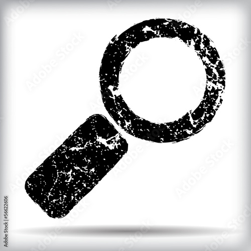 Grunge magnifier icon