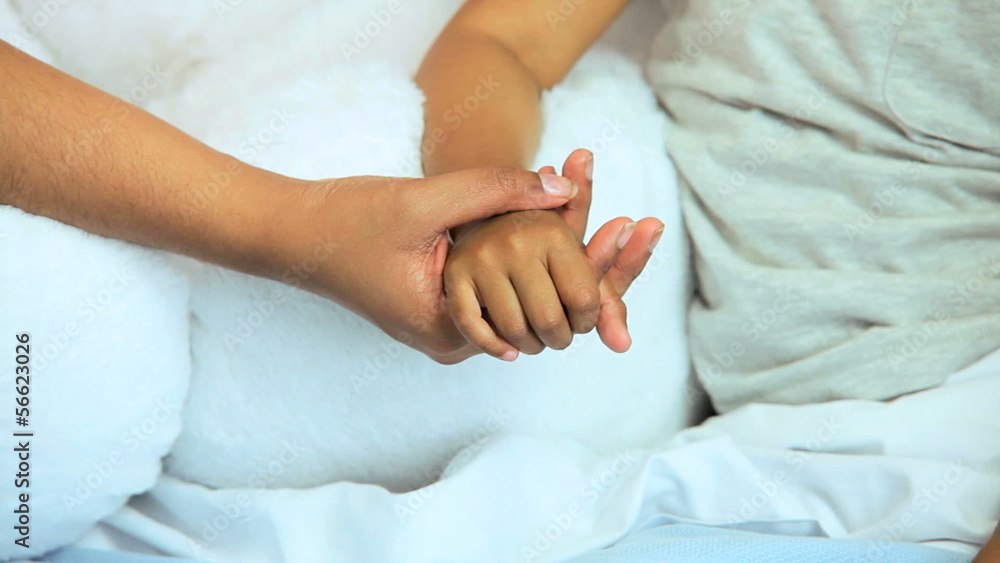 Hands Multi Ethnic Nursing Staff Mother Child Patient Close Up Hands Multi Ethnic Nursing Staff Mother Child Patient Close Up
