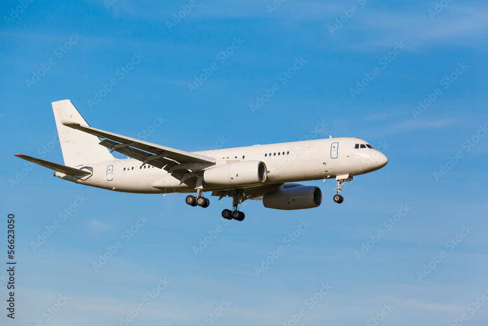 Obraz premium white jet passenger aircraft