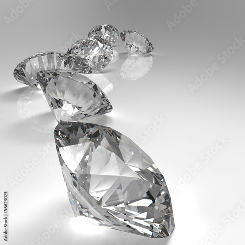 Diamonds isolated on white