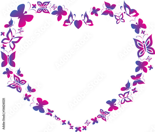 Butterfly Heart, isolated on white