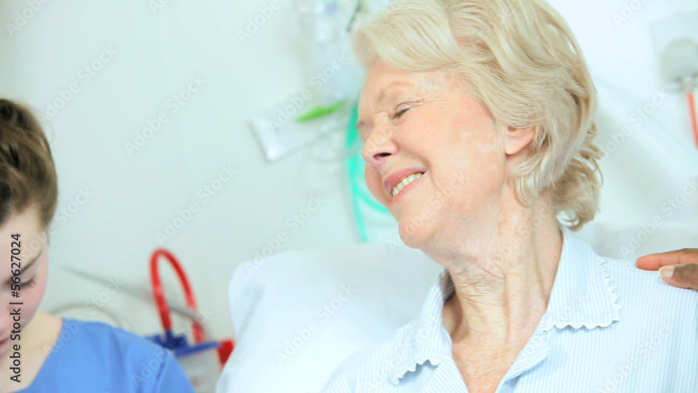 Elderly Female Caucasian Hospital Bed Nursing Care Elderly Female Caucasian Hospital Bed Nursing Care