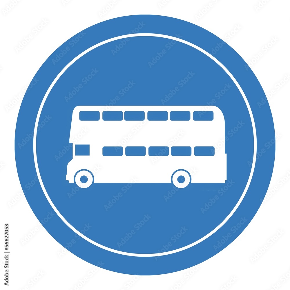 Bus à Impériale dans un panneau rond Bus à Impériale dans un panneau rond