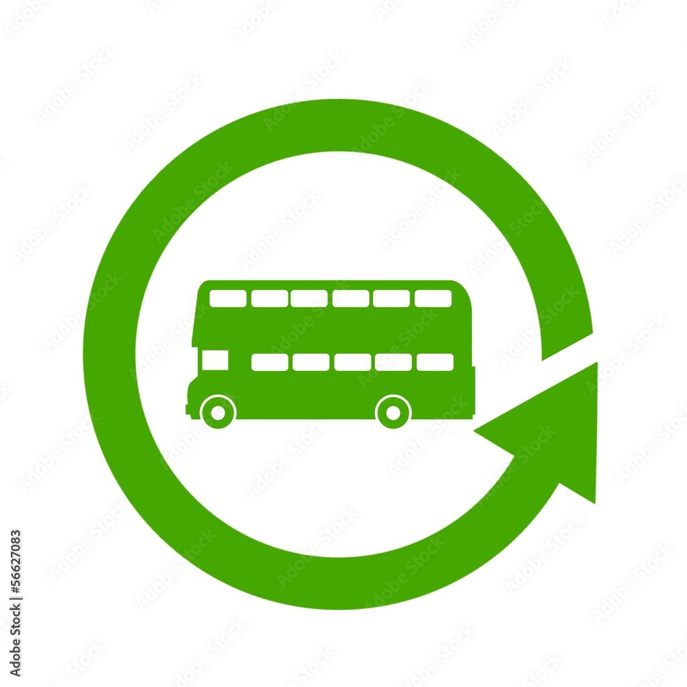 Bus à Impériale dans un symbole recyclage Bus à Impériale dans un symbole recyclage