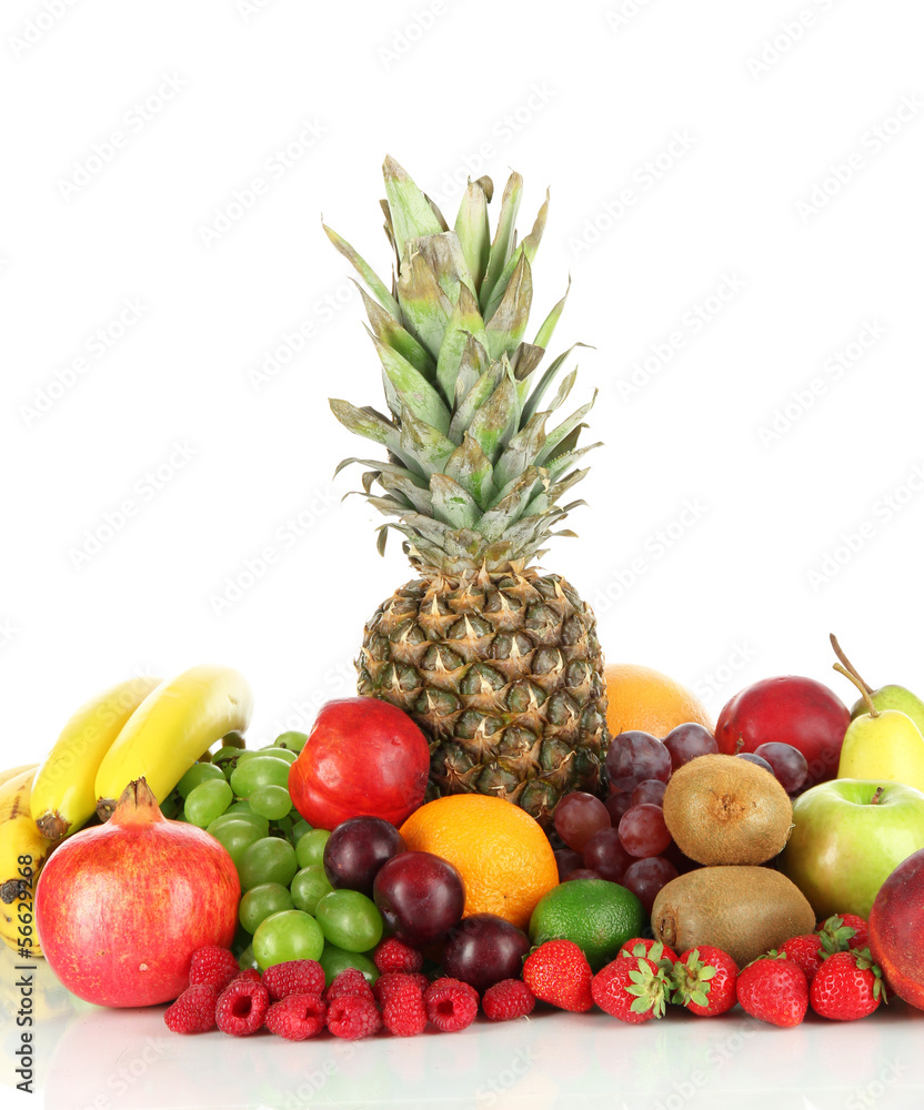 Different fruits isolated on white Different fruits isolated on white