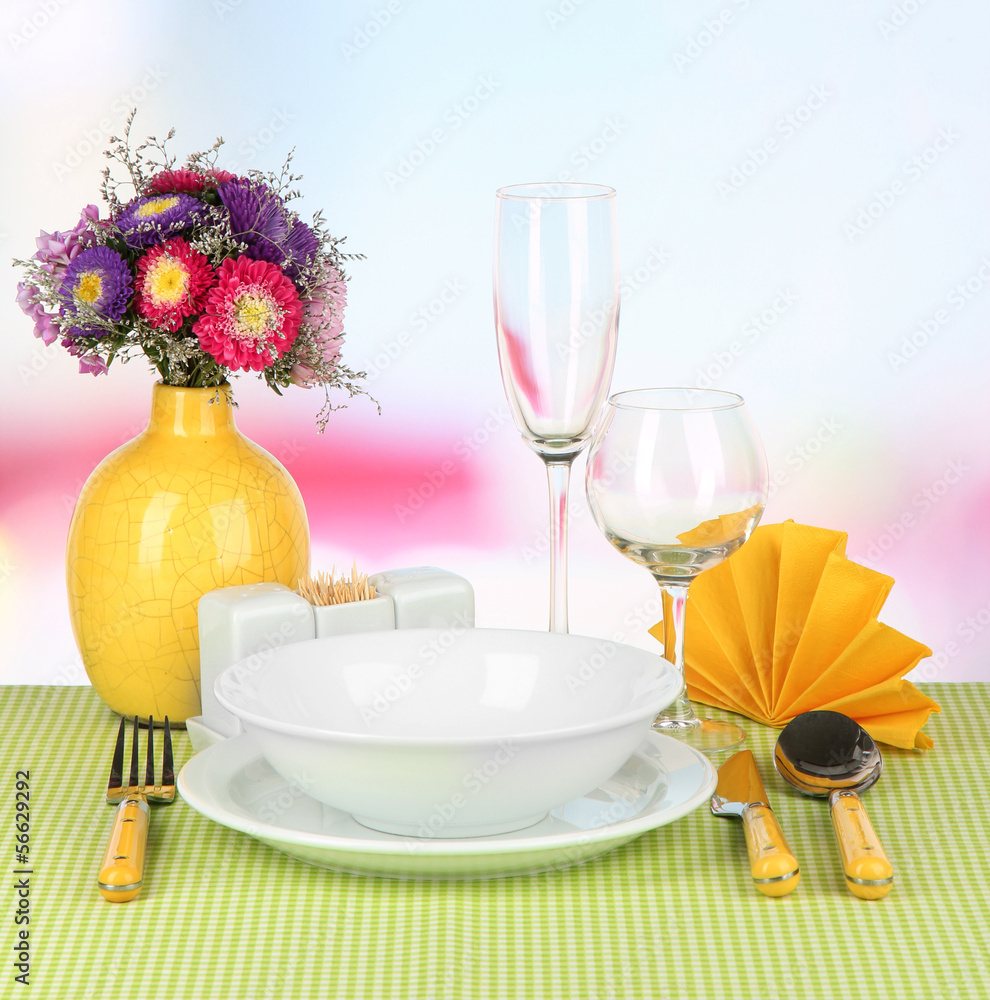 Beautiful table setting for breakfast Beautiful table setting for breakfast