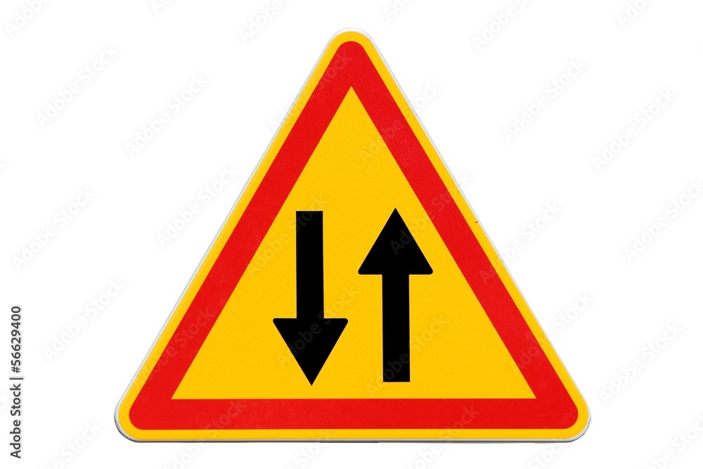 Danger temporaire : circulation à double sens Danger temporaire : circulation à double sens