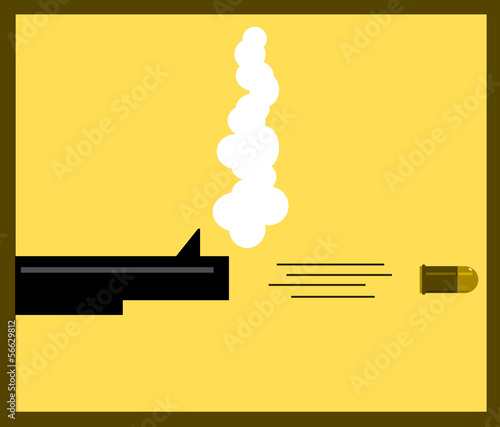 illustration of bullet leaving gun