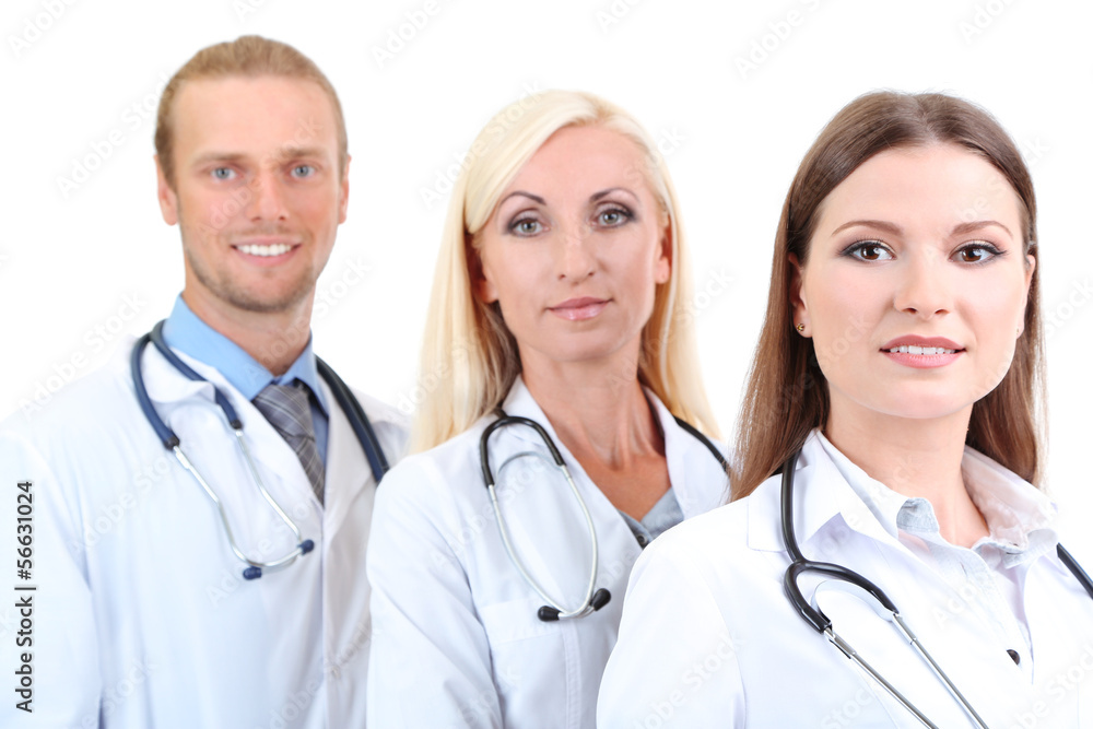 Medical workers isolated on white Medical workers isolated on white