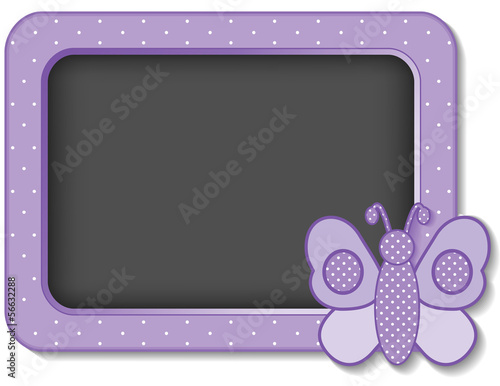 Baby Butterfly Nursery Bulletin Board, lavender dots, copy space