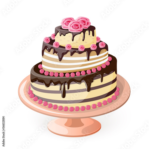cake tier with roses