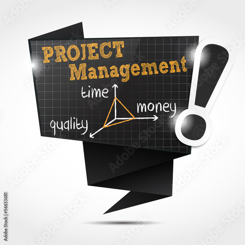 bulle origami : project management triangle (anglais)