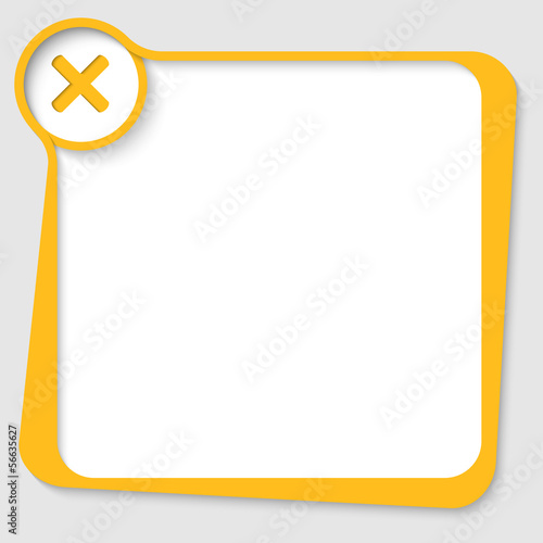 yellow text box with ban mark