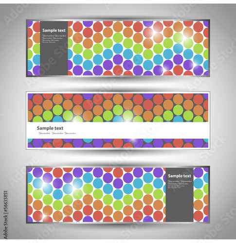 Vector business cards with colored circles. Eps10