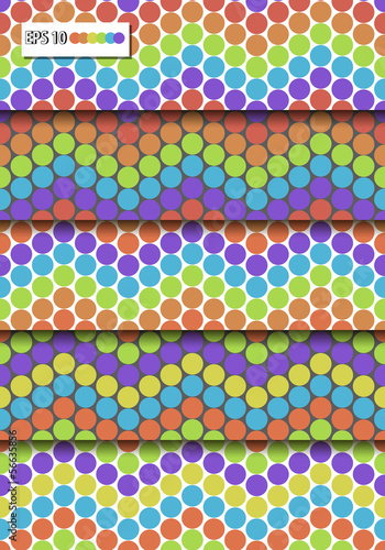 Set of 5 Multi-colored vector seamless patterns. Eps10
