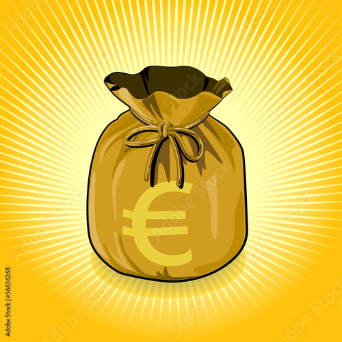 Euro Dollar Gold Bag of Money Save for Success.