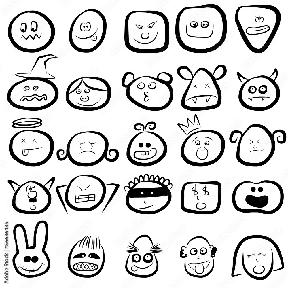 emotion faces icon set