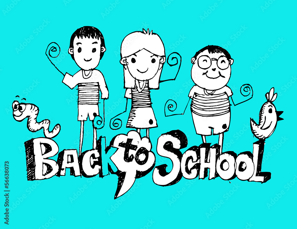 cartoon back to school kids education objects Stock Vector | Adobe Stock